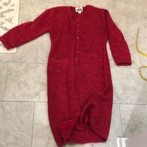 100% wool red sweater coat